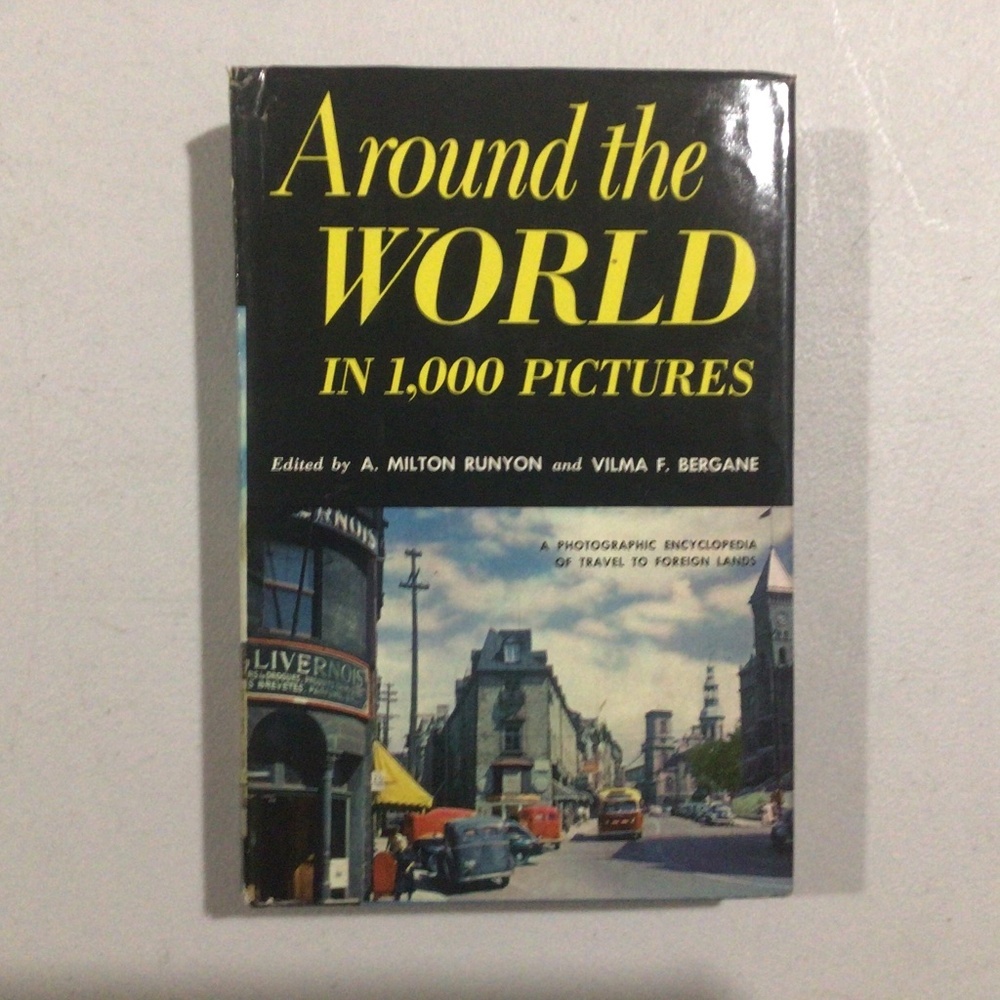 Around the World in 1000 Pictures Vintage Hardcover Book